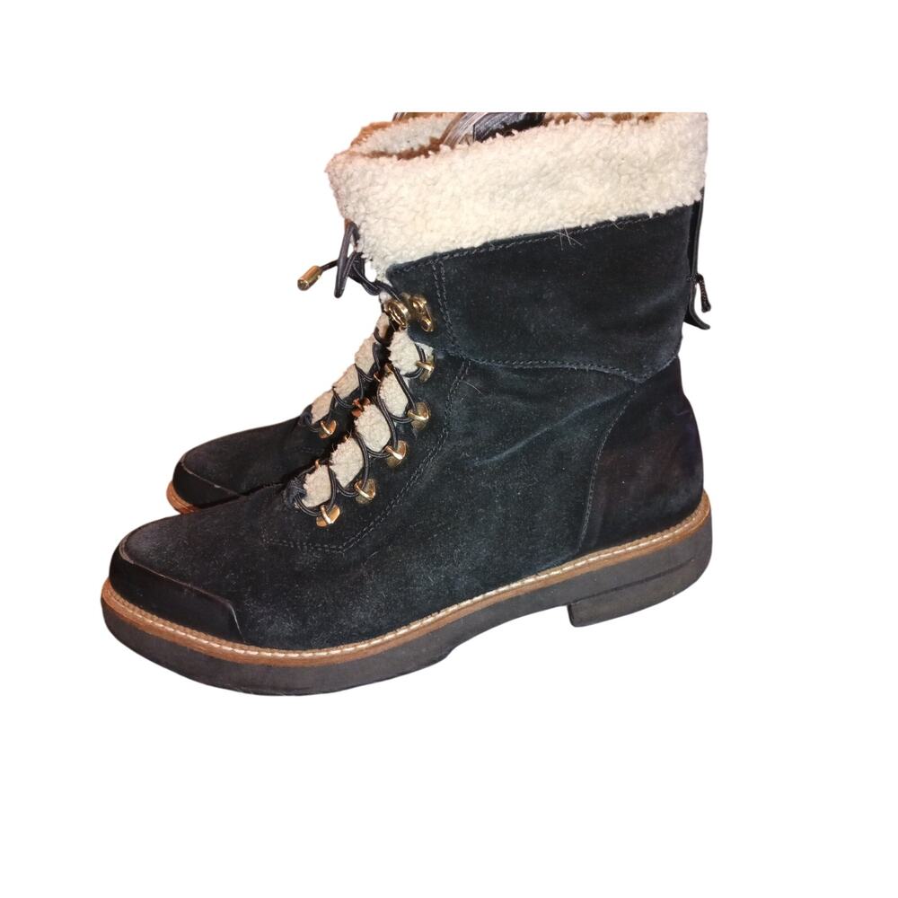 Franco Sarto Womens Rosella Black Lace-Up Cold Weather Winter Boots size 10M